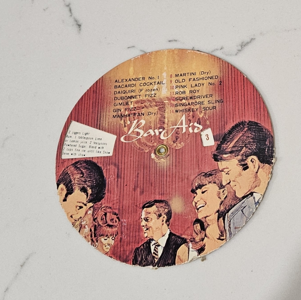 Vintage Classic Alcohol Drink Recipes Bar Aid Popular Cocktail Recipe Disc Rare